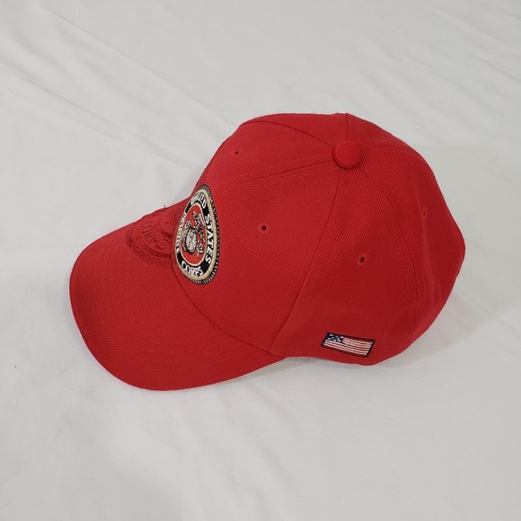 United States Marine Corp Baseball Cap / Hat from City Hunters, Red, Adjustable - Picture 3 of 9